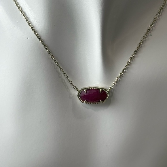 Kendra Scott Jewelry - Kendra Scott Elisa Gold Chain Necklace Magenta stone 15-17” length w/ bag